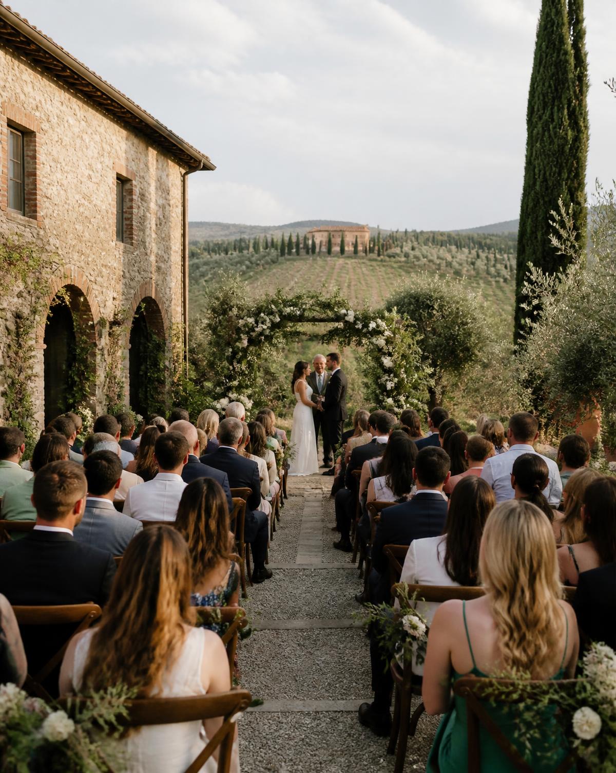 Cerimonia all’aperto tra gli ulivi
